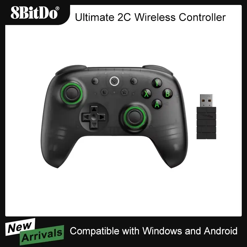 وحدة تحكم الألعاب اللاسلكية 8BitDo Ultimate 2C بتردد 2.4 جيجاهرتز، يد تحكم لأجهزة الكمبيوتر ويندوز 10 و11 وستيم ديك وراسبيري باي وأندرويد