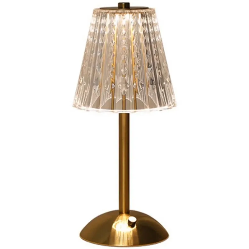 LED Bedroom Table Lamps Bedside Lamp Light Luxury Diamond Crystal Lamp High-end Atmosphere Lamp Charging Touch Small Night Lamp