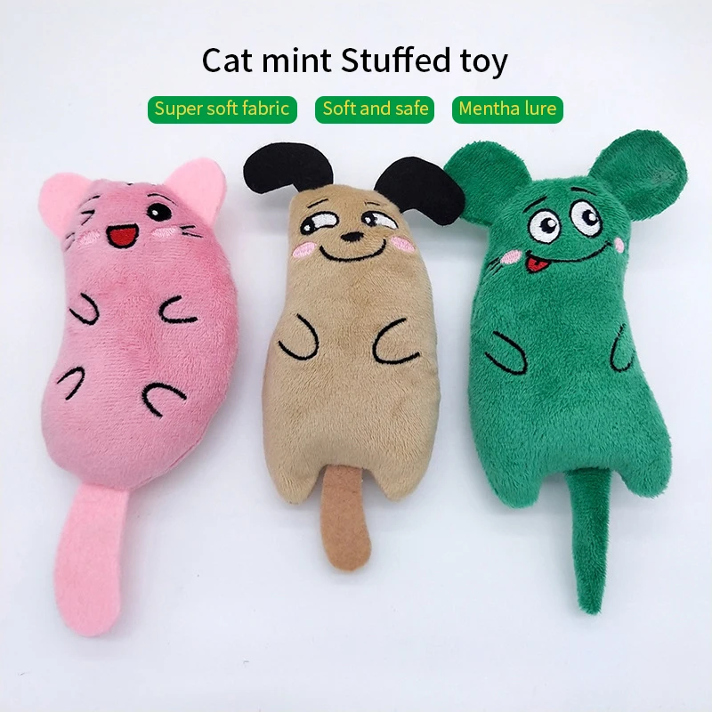 Cute Cat Toys Funny Interactive Plush Cat Toy Mini Teeth Grinding Catnip Toys Kitten Chewing Mouse Toy Pets Accessories