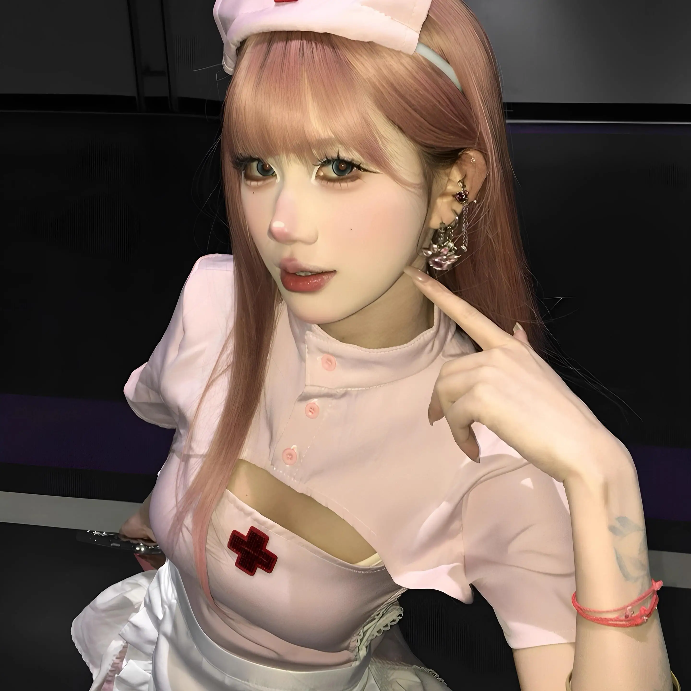 Sexy Sweetheart Nurse Halloween Costume Set 2025 New Cosplay Clothes Self-Controlled Style Short Sleeve High Waist Polyester ...