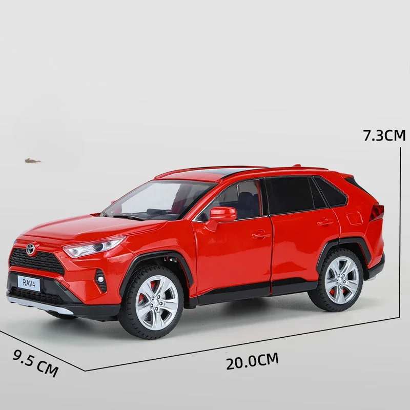 Simulation 1/24 Scale Toyota RAV4 Off Road Car Model Alloy Diecast Toys Vehicles Collective Metal Dasting Vioture Miniature