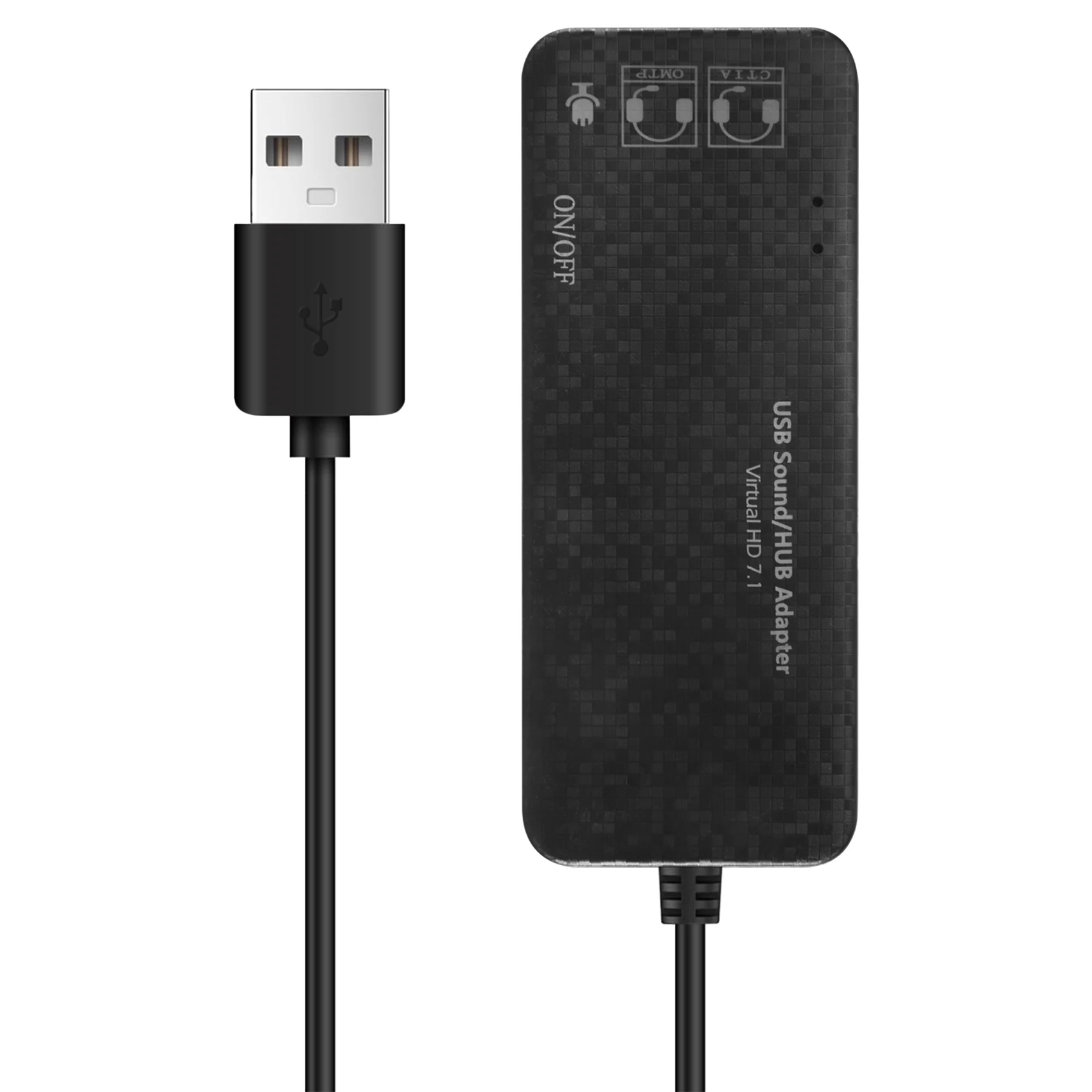 

3-портовый концентратор USB 2.0, внешняя 7.1-канальная звуковая карта, гарнитура, микрофонный адаптер для ПК