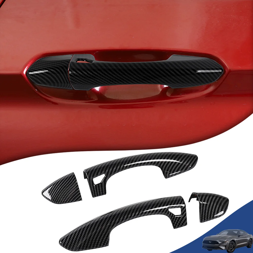 Car Side Door Handle Decoration Cover for Ford Mustang 2015 2016 2017 2018 2019 2020 2021 2022 2023 Exterior Part Accessories