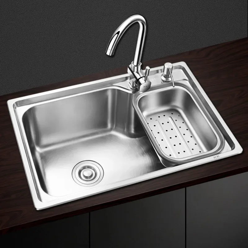 kitchen sink stainless steel Finished brushed single bowl sink kitchen above counter or undermount without faucet kitchen sinks