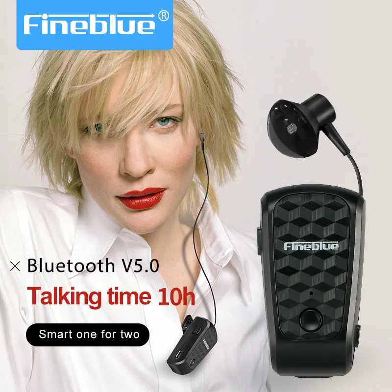 

Fineblue FQ-10 Pro Wireless Headphone Bluetooth 5.1 Retractable Headset Call Remind Vibration In-ear Earphone for Smart Phone