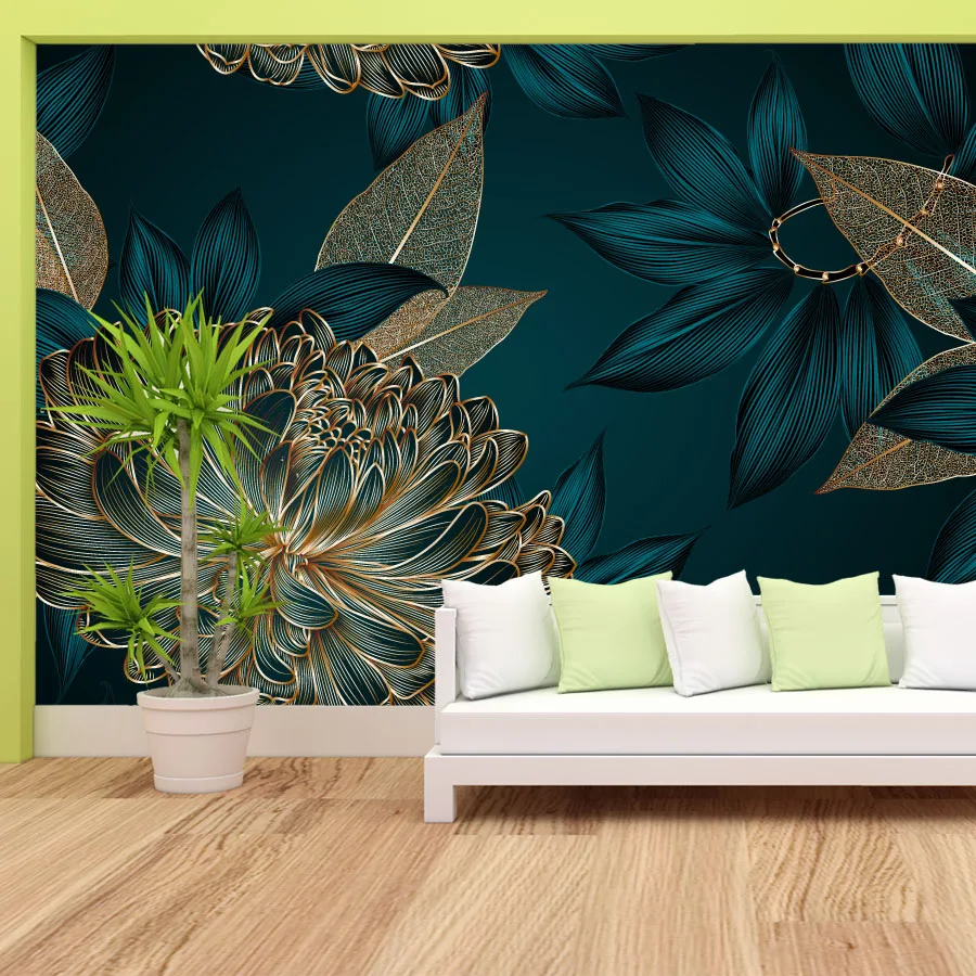 Custom Peel and Stick Wallpapers for Living Room Easy to Apply Wall Papers Home Decor Lotus Floral Furniture Renovation TV Mural