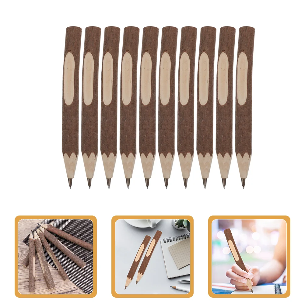 10 Pcs Natural Tree Branch Pencils Decor Writing Short Kids Carpenter Biodegradable School Office Home Use Smooth