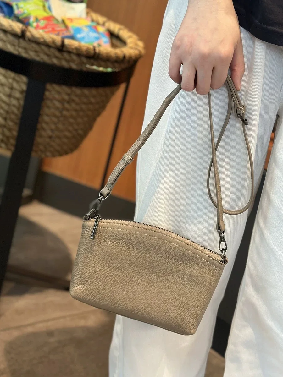 

Стильная повседневная женская сумка-кроссбоди из натуральной кожи, универсальная сумка через плечо для телефона, маленькая квадратная сумка для ежедневного использования