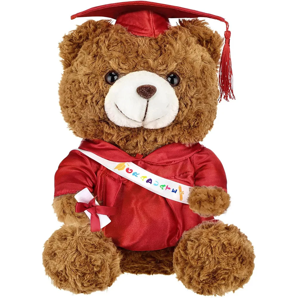 Graduation Bear Gifts for Him Her,Plush Bear with Hat for Kindergarten Elementary High School College Graduation Party School