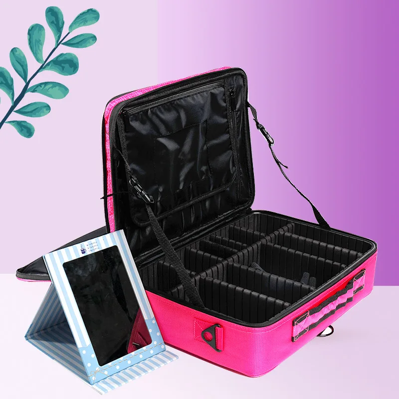 Storage Partition Cosmetic Bag Large Capacity Multi-Functional Portable Cosmetic Case Tattoo Makeup Storage Kit Korean