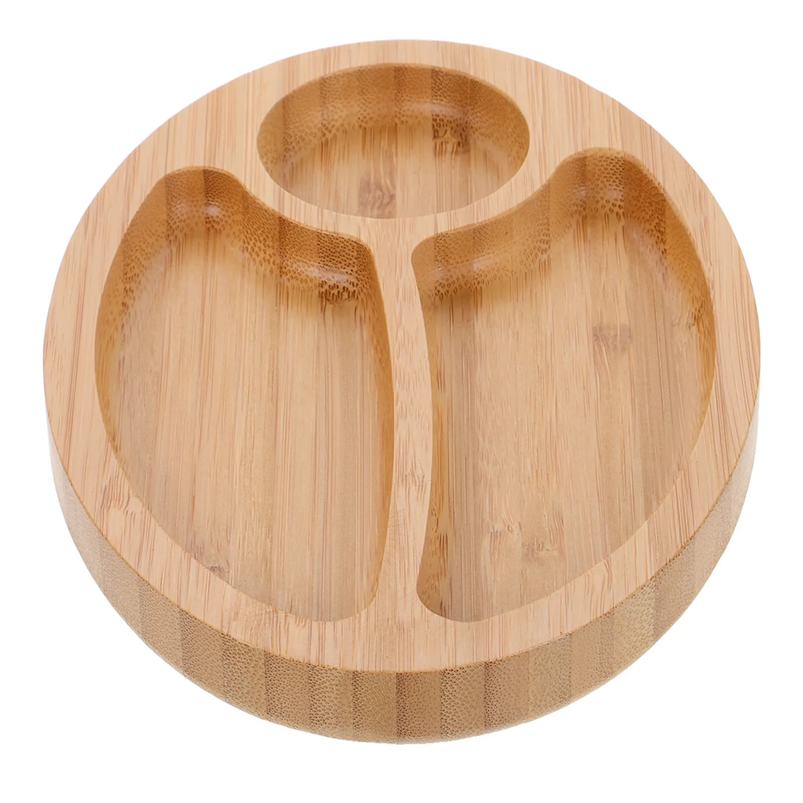 Bamboo Suction Plate Divided Feeding Dish Toddler Infant Reusable Bamboo Plate Baby Suction Bowl Toddler Utensils