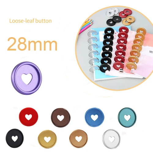 12 Uds. Discos de encuadernación de disco de hojas sueltas con agujero de seta de 28mm, anillos de encuadernación para cuaderno, planificador encuadernado, carpeta de hojas sueltas, discos de setas