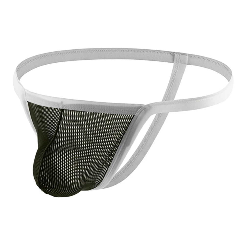 

Mesh Breathable Men Sexy Underwear Low Waist Panties T Back Thong Male Briefs High Cut Lingerie Open Back Underpants