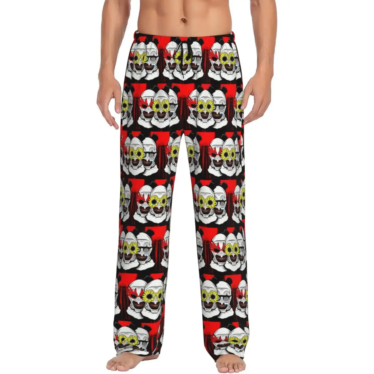 

Custom T-Terrifiers Horror Movie Pajama Pants Sleepwear Men's Elastic Waistband Sleep Lounge Bottoms with Pockets