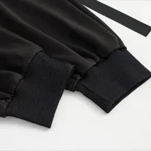 Schwarze Freizeithose für Damen im Frühling und Herbst, koreanischer Stil, Ins Hip-Hop-Student, lockere, hoch taillierte, schmal geschnittene Cargohose, trendig – Detail 6