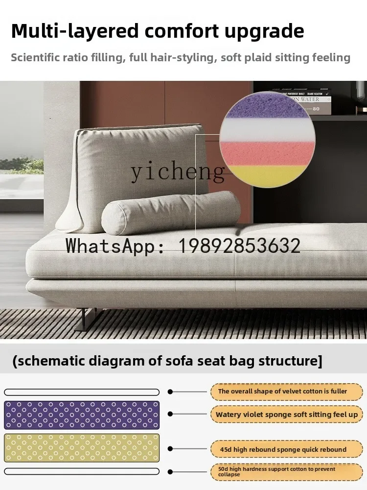 YFY  Modern Simple Living Room Home Cloth Sofa Three-person Straight Row Sofa Fabric Sofa