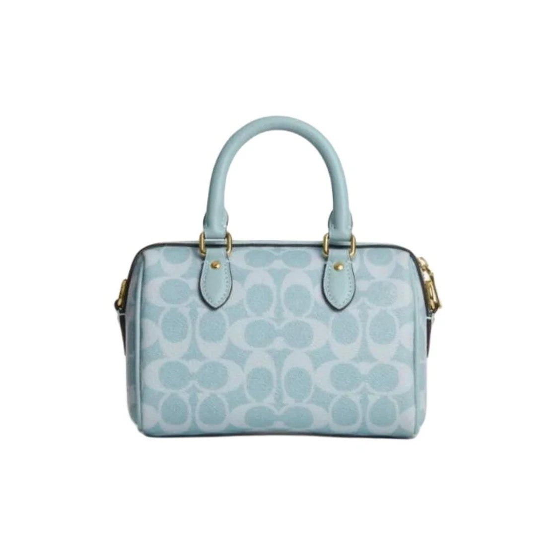 Afbeelding 7: COACH gecoat canvas met glad leer handtas klein dames lichtblauw CEY63-IMXUM