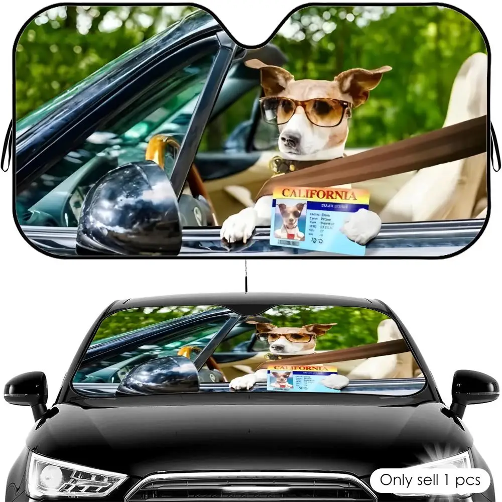 Lustiger Hunde-Sonnenschutz für die Windschutzscheibe, faltbar, UV-Schutz, Wärmeisolierung