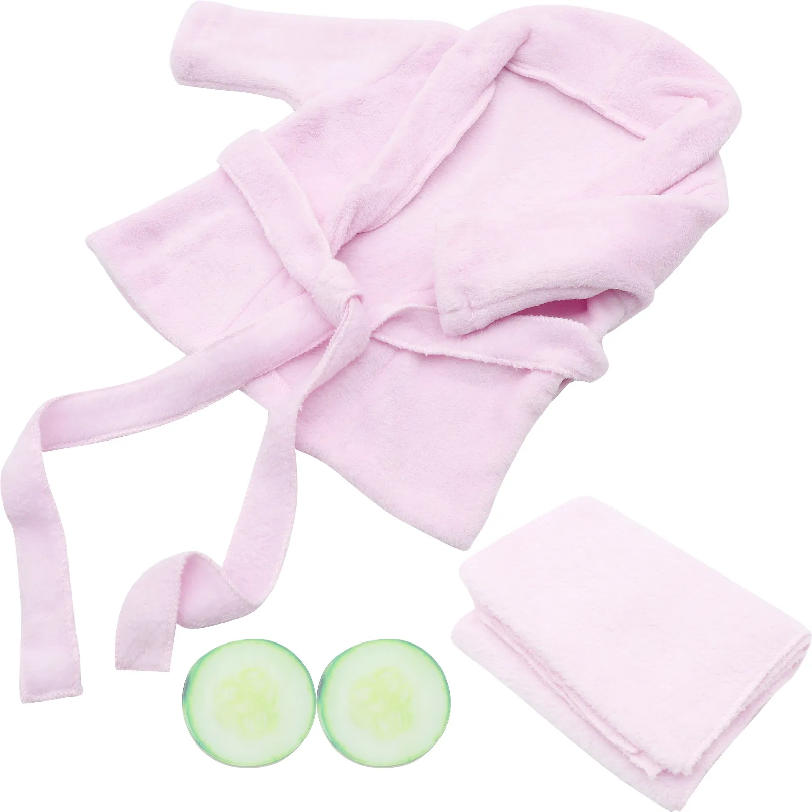 

Набор: халат, мягкий полотенец-огурец, удобный реквизит для фотосессий, милый эластичный хлопковый аксессуар