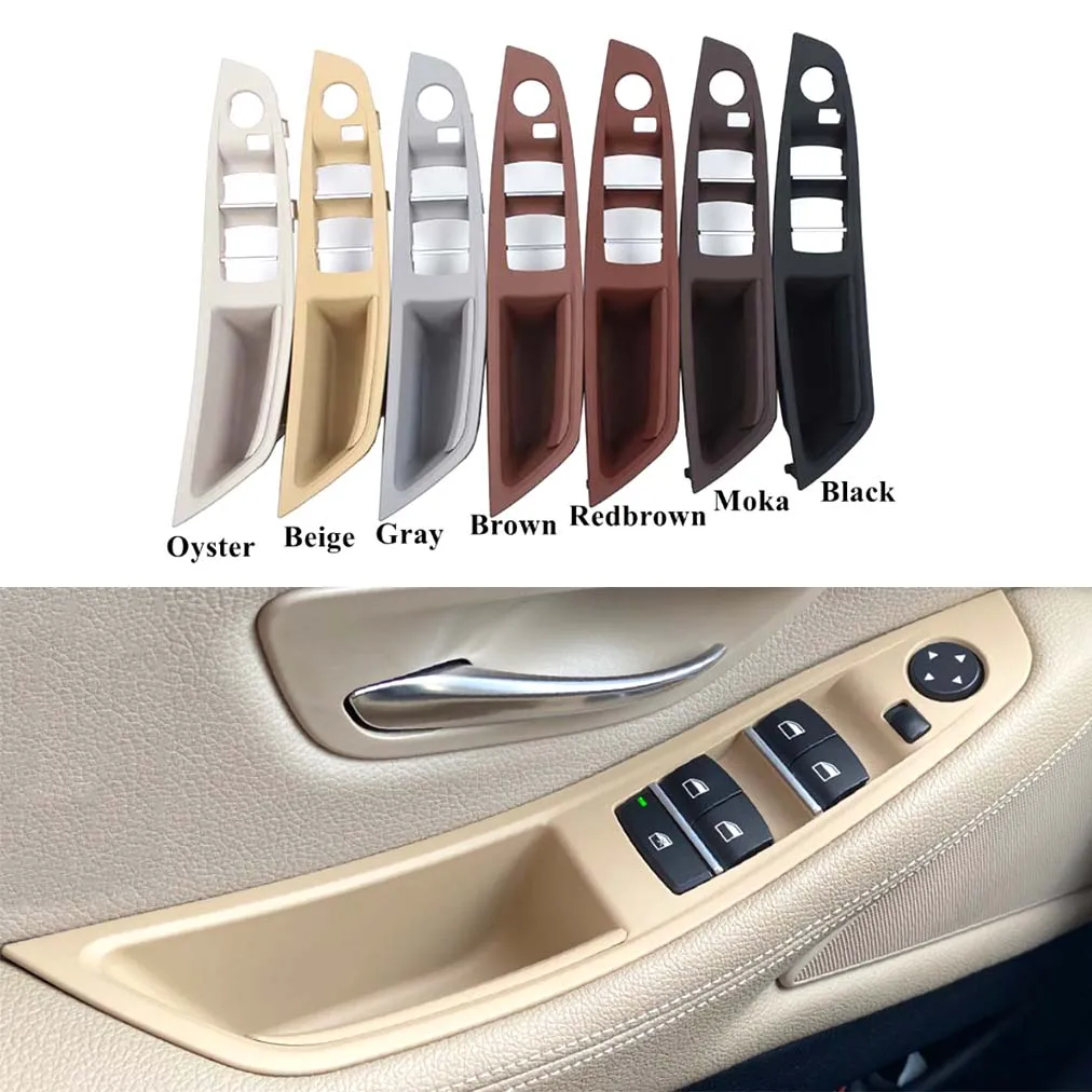 Fit BMW 5 Series F10 F11 10-17 7PCS Inner Door Pull Handles Window Panel LHD