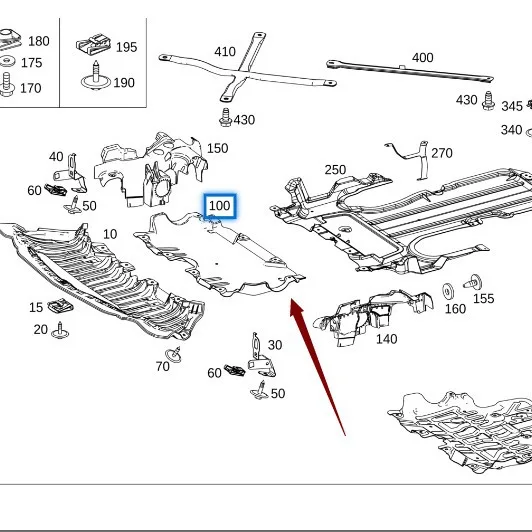 แผ่นปิดใต้ท้องเครื่องยนต์ สำหรับรถยนต์เมอร์เซเดส-เบนซ์ ซี อี จีแอลซี คลาส W205 W213 V213 X253 C205 C238 C253 2055240200 A2055240330