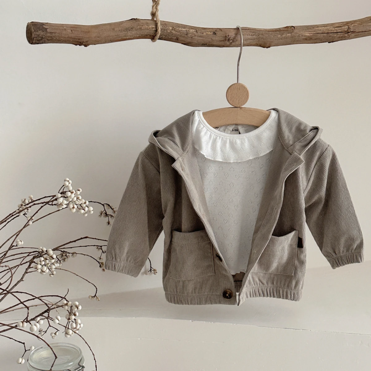 Spring Autumn New Newborn Baby Hoodie Jacket Elastic Adjustable Hemp Mango Embroidery Comfortable Casual Kids Coats Infant Tops