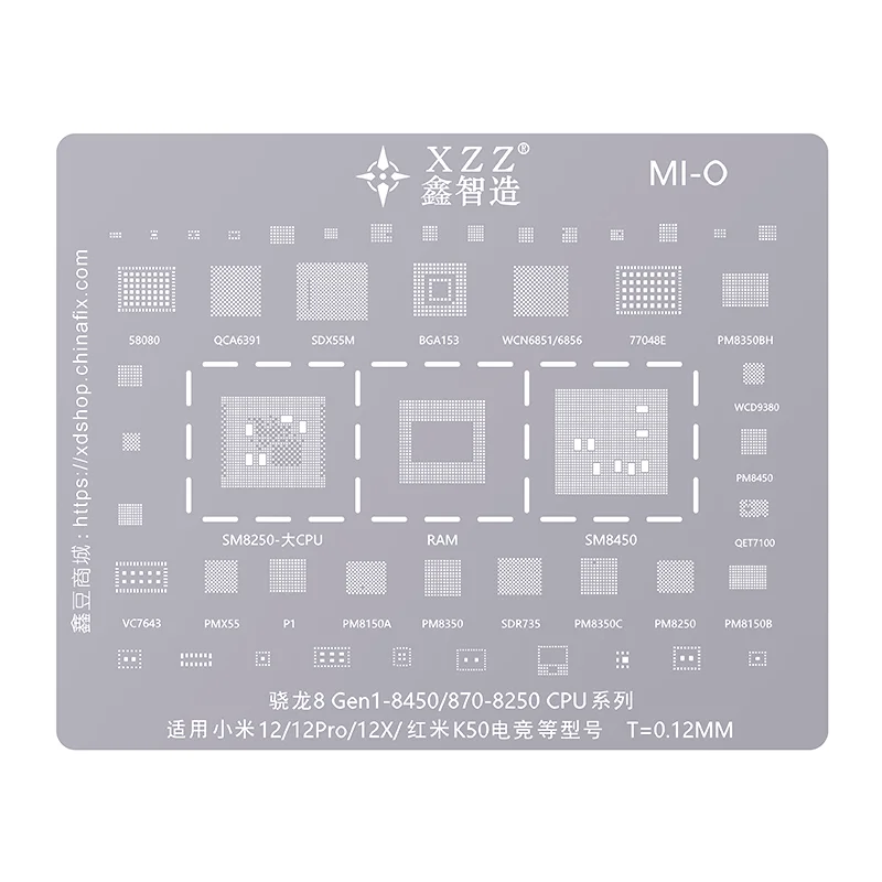 XZZ BGA Reballing Stencil For Xiaomi/Redmi Mobile Phone Motherboard CPU POWER NAND IC Chip Tin Planting Rework Solder Steel Mesh