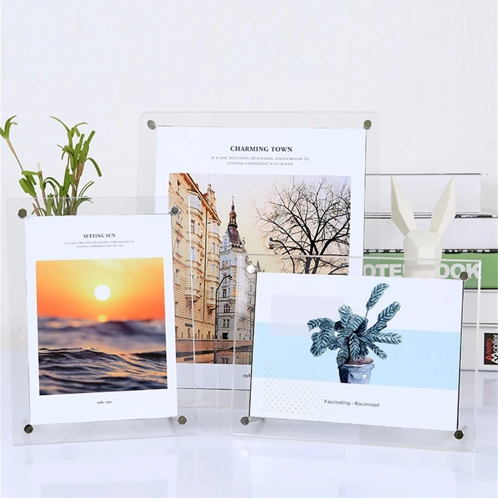 Simple Acrylic Photo Frame Crystal Pendulum Mounted Seven-inch A3 A4 Picture Frame Personality Creative Photo Poster Frame Wall