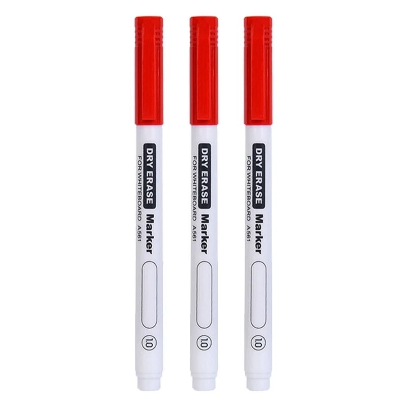 D5BE 3Pcs Erasable Whiteboard Marker Fine And Broad Double Tips Water Based Inks Quick Drying for School Offices Supplies