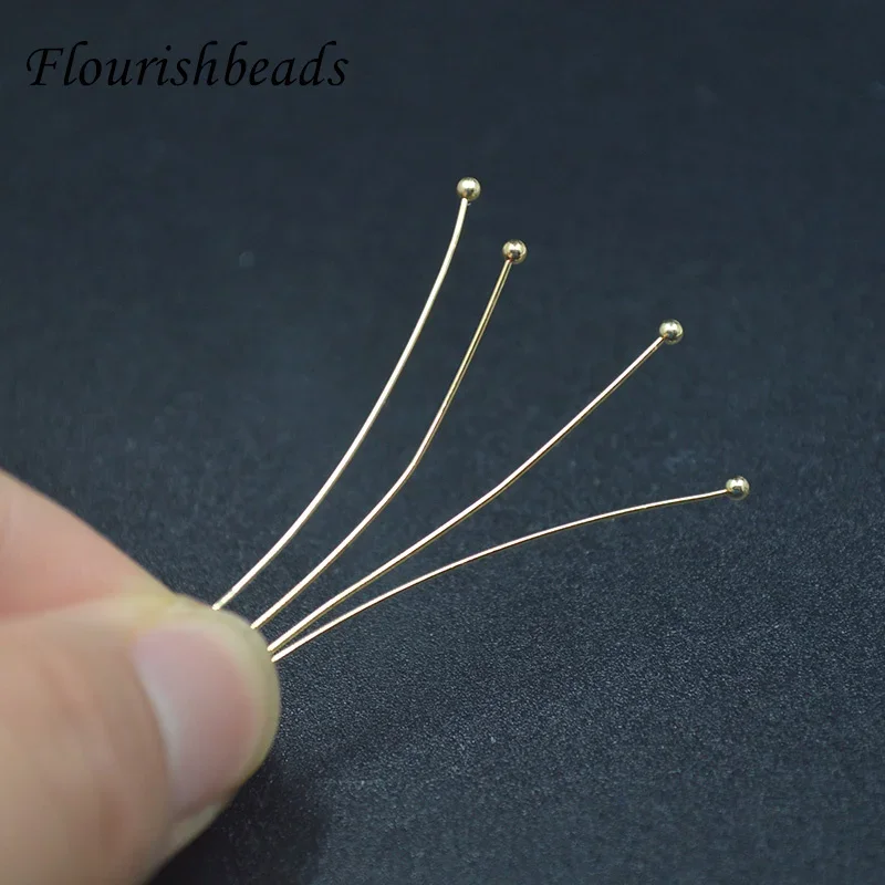 Wholesale 300pcs 0.5x50mm Gold Plated Nickel Free Metal Ball Head Pins for Diy Jewelry Making Findings DIY