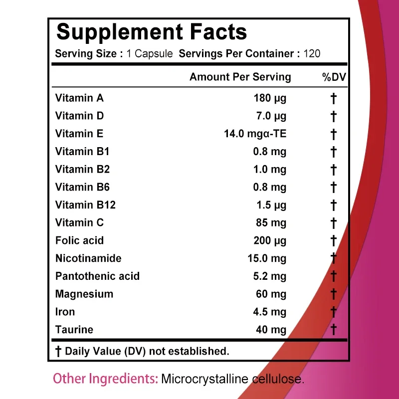 Multivitaminas y minerales para mujeres: promueve la salud ovariana y el equilibrio hormonal, mejora el estado de ánimo y la salud mental