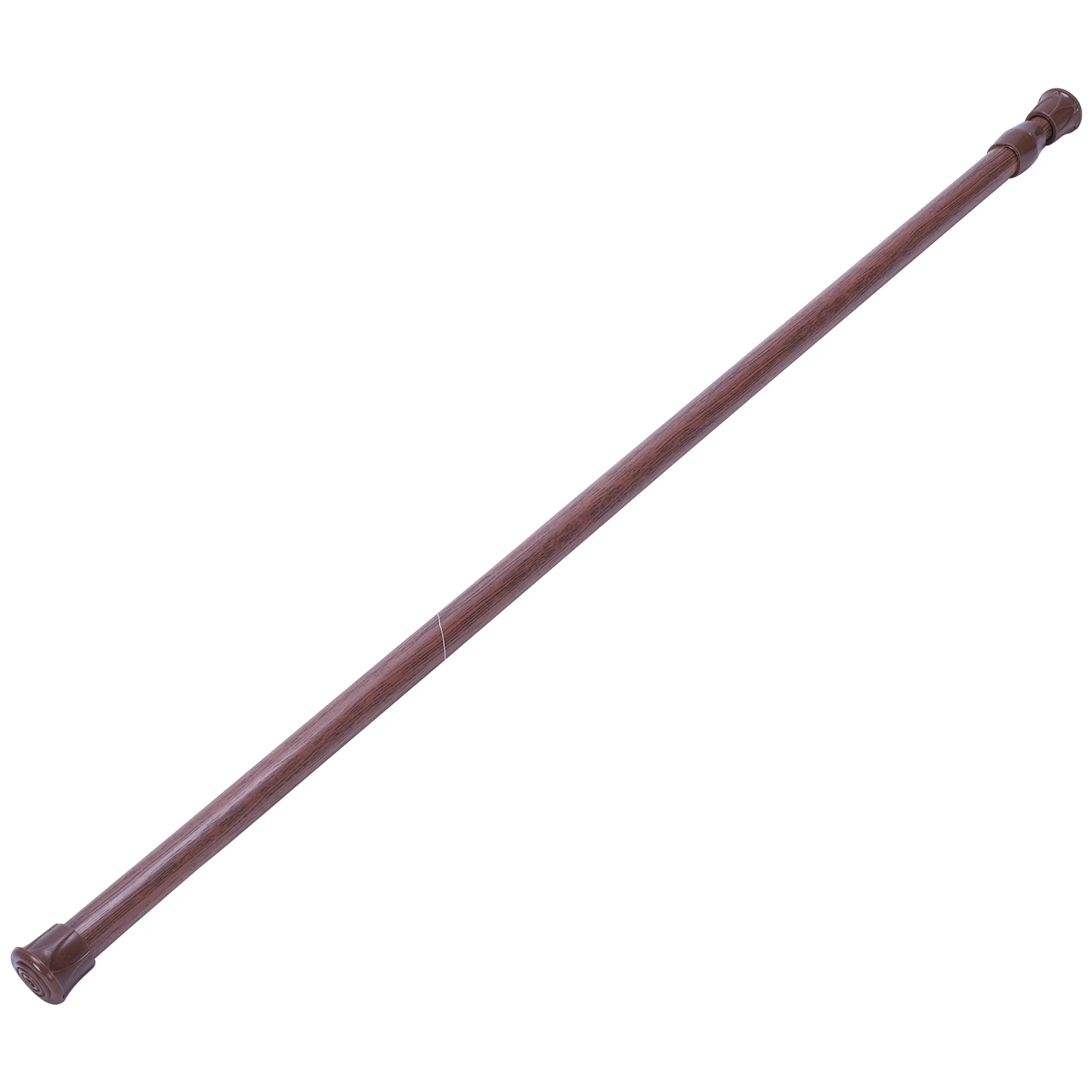 AS94-2X Extendable Telescopic Spring Loaded Net Voile Tension Curtain Rail Pole Rods,55-90Cm,Wood Color