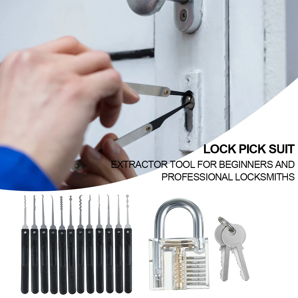 1 Set Lock Picking Set Transparent Locksmith Tools Multifunctional Training Locks Set Steel for Padlock Hardware for Hand Tools image 5