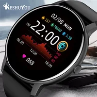 KESHUYOU nuevo reloj inteligente para hombres y mujeres pantalla completamente táctil Bluetooth hablar rastreador de actividad/deporte Monitor de ritmo cardíaco reloj inteligente