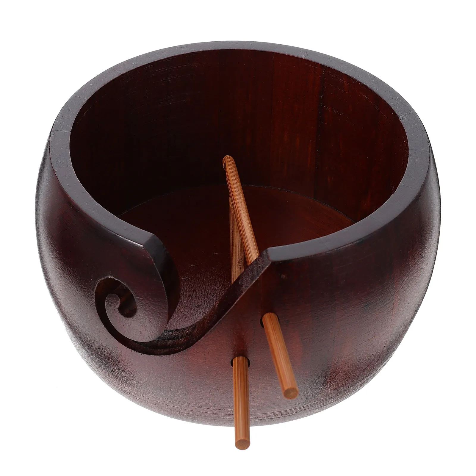 

Набор из 1 шт. деревянной чаши для хранения пряжи, держателя для шерстяных клубков, органайзера для вязания крючком, ретро-контейнера для пряжи с натуральной полировкой, подставки для инструментов