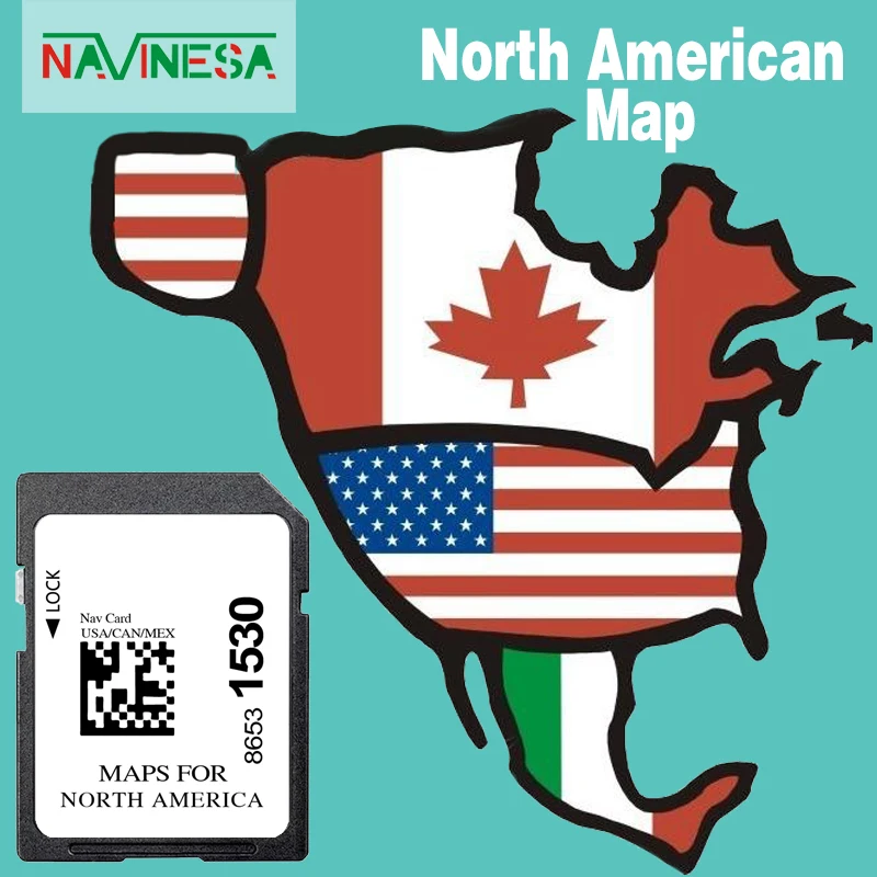 Cartão de Mapa SD para Navegação Automotiva Chevrolet Blazer Camaro Colorado Corvette Sistema GM 86531530 2025-2026 Mapas EUA CAN MEX