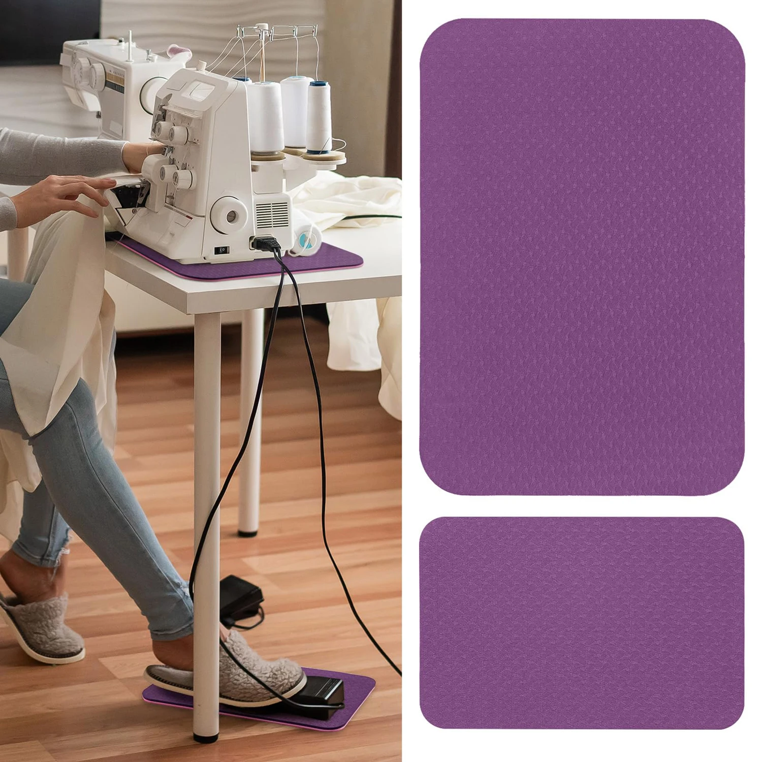 

Sewing Machine Muffling Mat Foot Pedal Mat Reduce Vibrations Noise Non Slip Sewing Machine Mat for Quilting Embroidery 2 Sizes