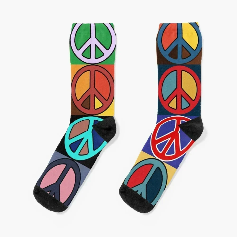 

Peace Mosaic Socks gym winter thermal fashionable snow Man Socks Women's