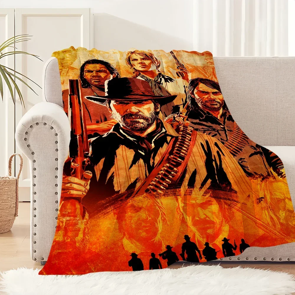 

Red Dead Redemption Game Adventure Blanket Soft Plush Throw for Bedroom Office Birthday Gift for Kids and Adults RRed