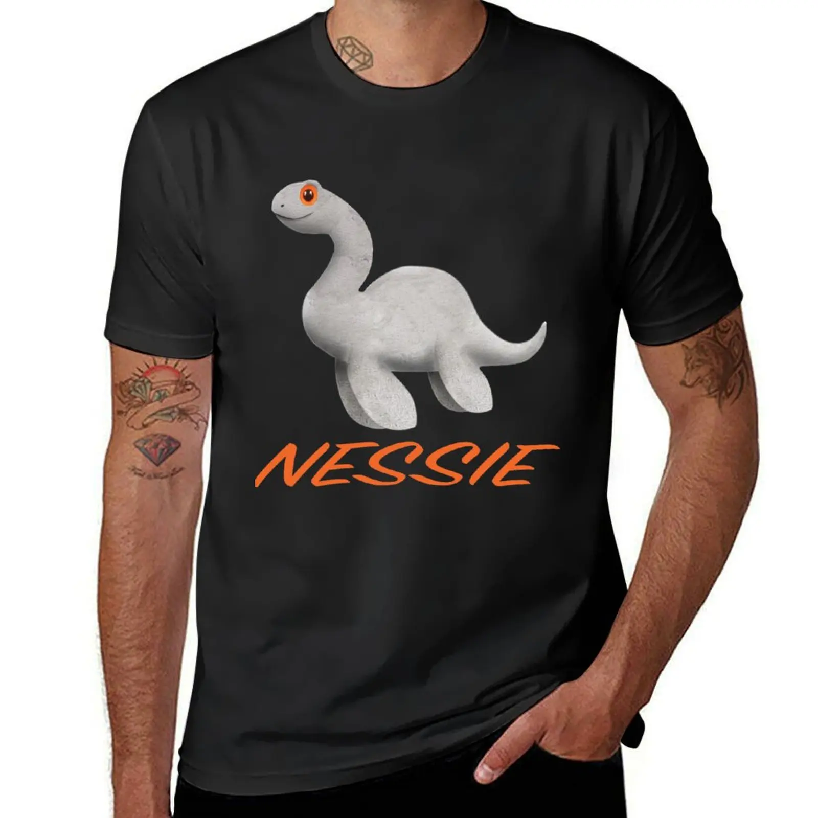 Nessie T-Shirt vintage clothes boys animal print mens t shirts casual stylish