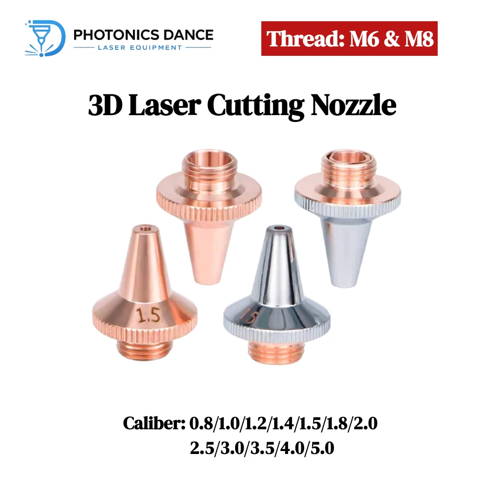 3D Laser Cutting Nozzles M6 M8 Single Double Layer Chrome Plated for Raytools BT240S BM109 WSX Precitec Han's Fiber Laser Parts