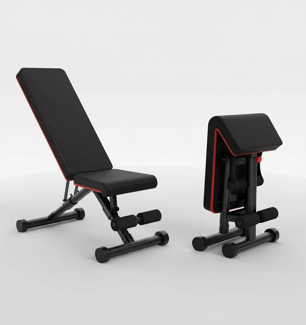 Banco de pesas ajustable plegable para gimnasio en casa, equipo compacto de entrenamiento de cuerpo completo con diseño duradero y versátil