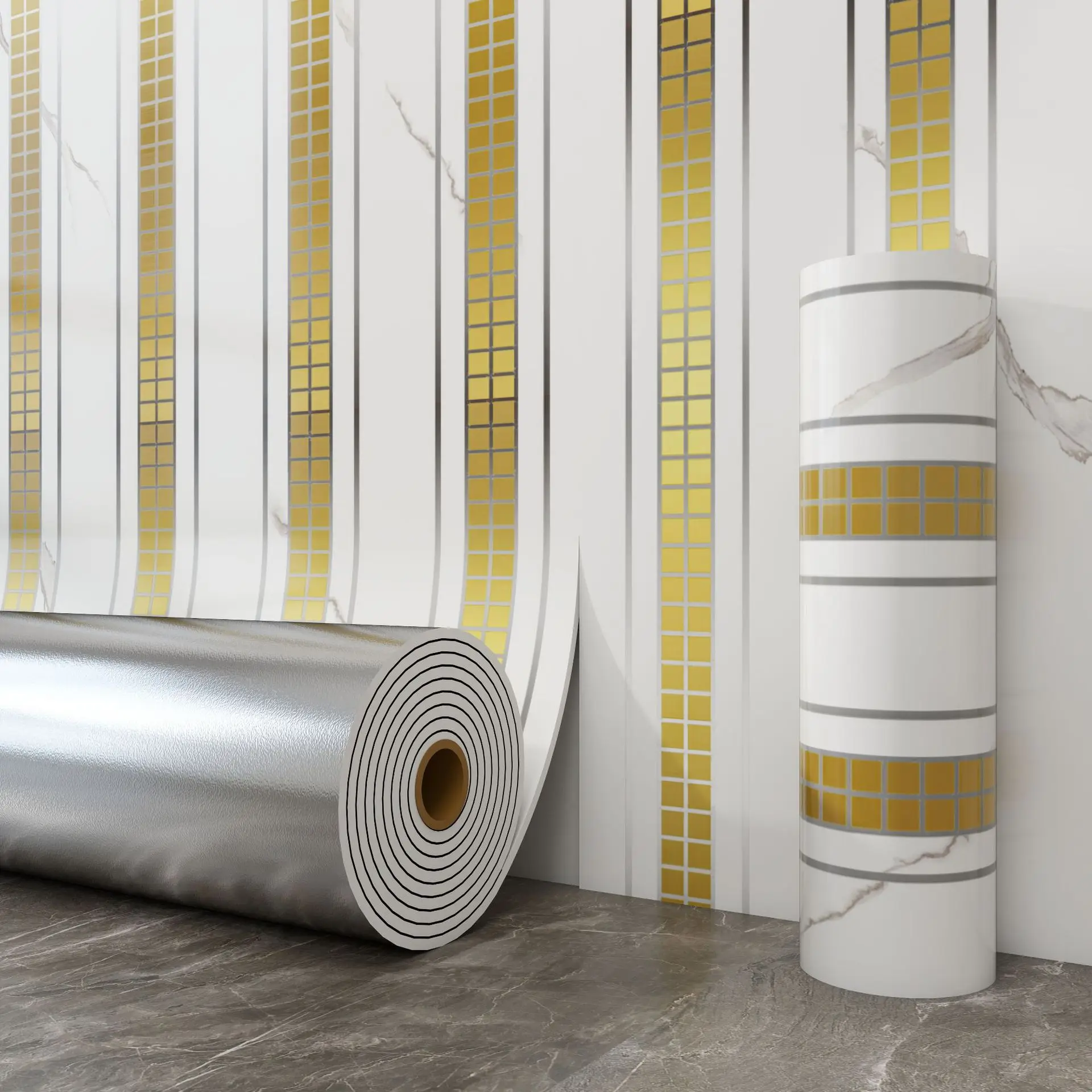 40cmx3M Self-Adhesive Wall Panel Marble Pattern DIY Installation Waterproof Surface for High-Contact Areas Tenant Protection