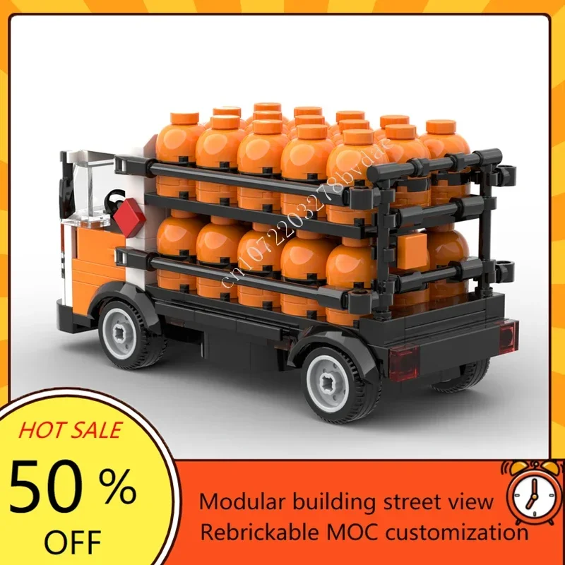 307 pçs moc cidade transporte casa entrega de gás caminhão modelo personalizado quebra-cabeça tijolos diy montagem criativa crianças quebra-cabeça presente natal