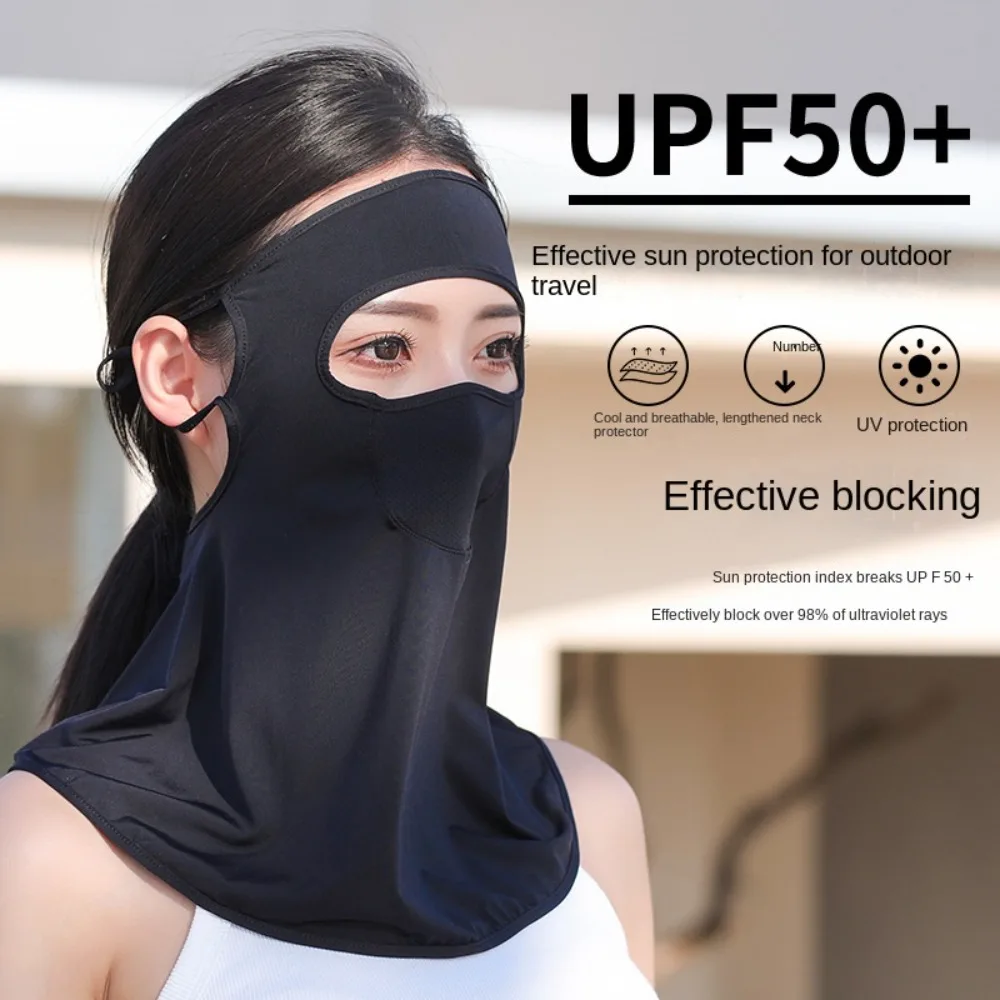 Ice Silk Bib Summer Sunscreen Mask Anti-UV Sunscreen Veil Women Neckline Mask Face Gini Mask Face Scarves Ice Silk Mask Male