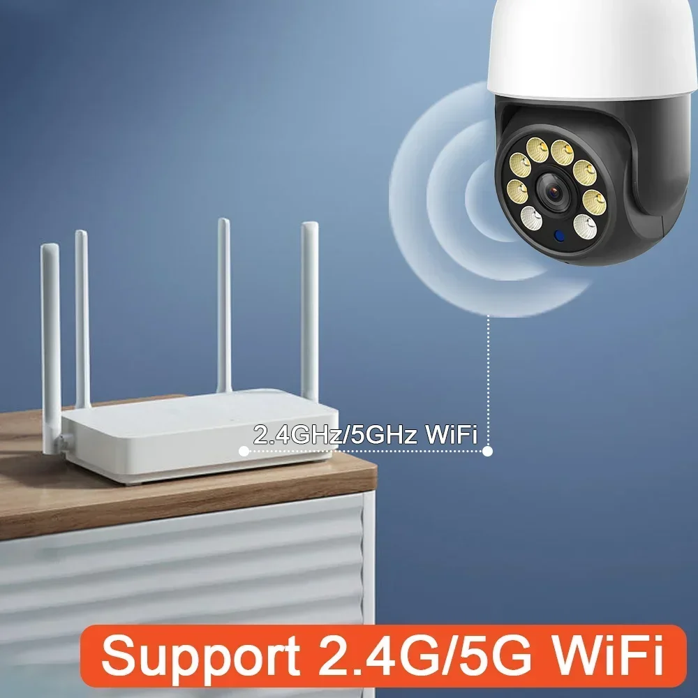 5MP E27 Tuya Light Bulb PTZ Security Camera 5GHz WiFi Outdoor Color Night Vision CCTV Smart Home Surveillance