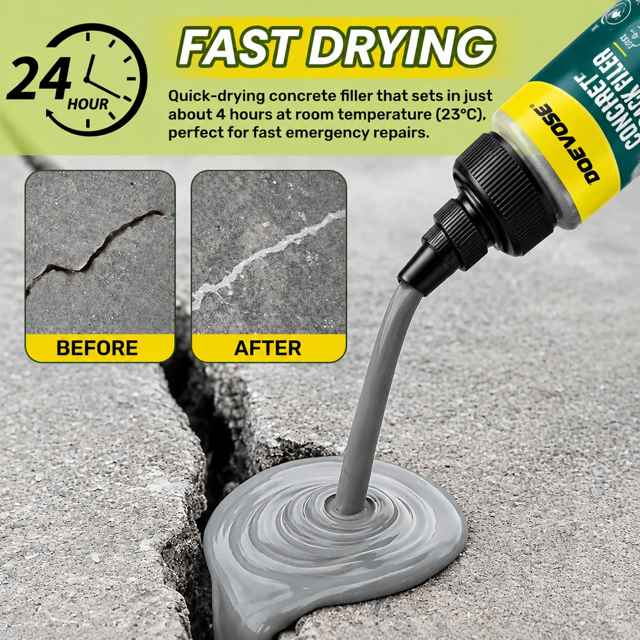 105g Concrete Crack Repair Filler Quick Curing Concrete Sealant for Driveway Basement Crack Filling