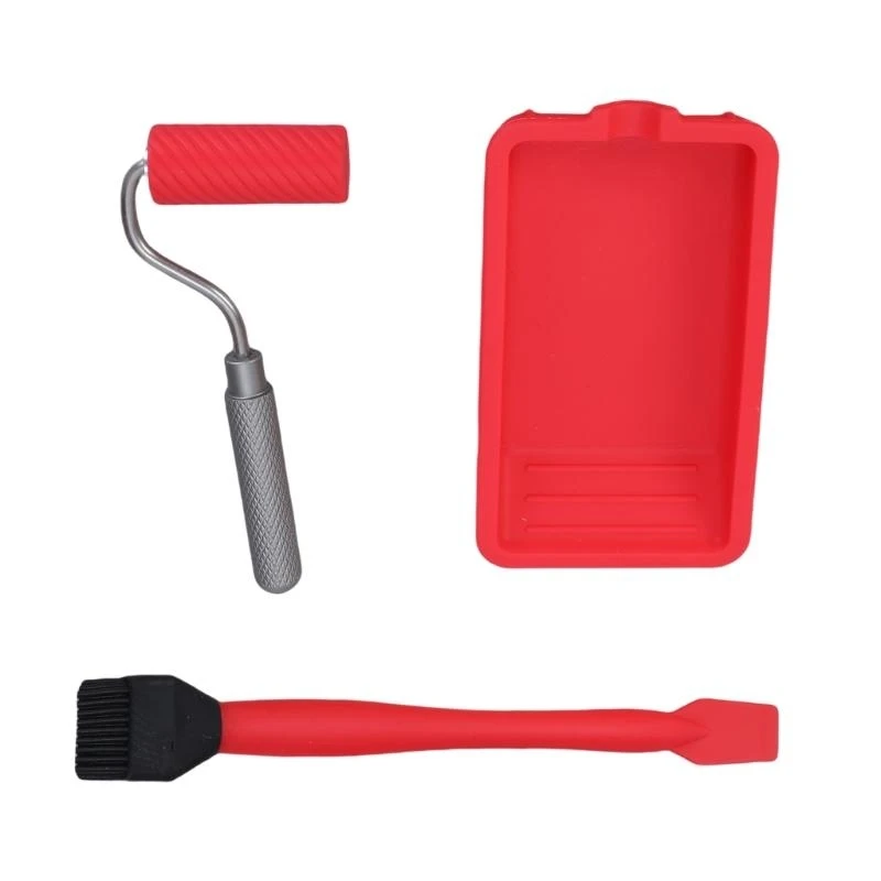 목공 브러시 도구 세트 소프트 실리콘 목재 접착제 애플리케이터 얇은 스크레이퍼 접착제 트레이 DIY 공예품 접착제 스프레더 브러시 A2BB