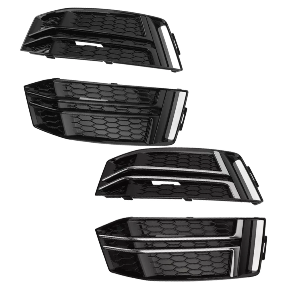 1 Pair of Fog Light Covers Bumper Grille Fit for Audi S4/A4 B9 S-LINE 2016-2018 Car accessories 8W0807681F 8W0807682F