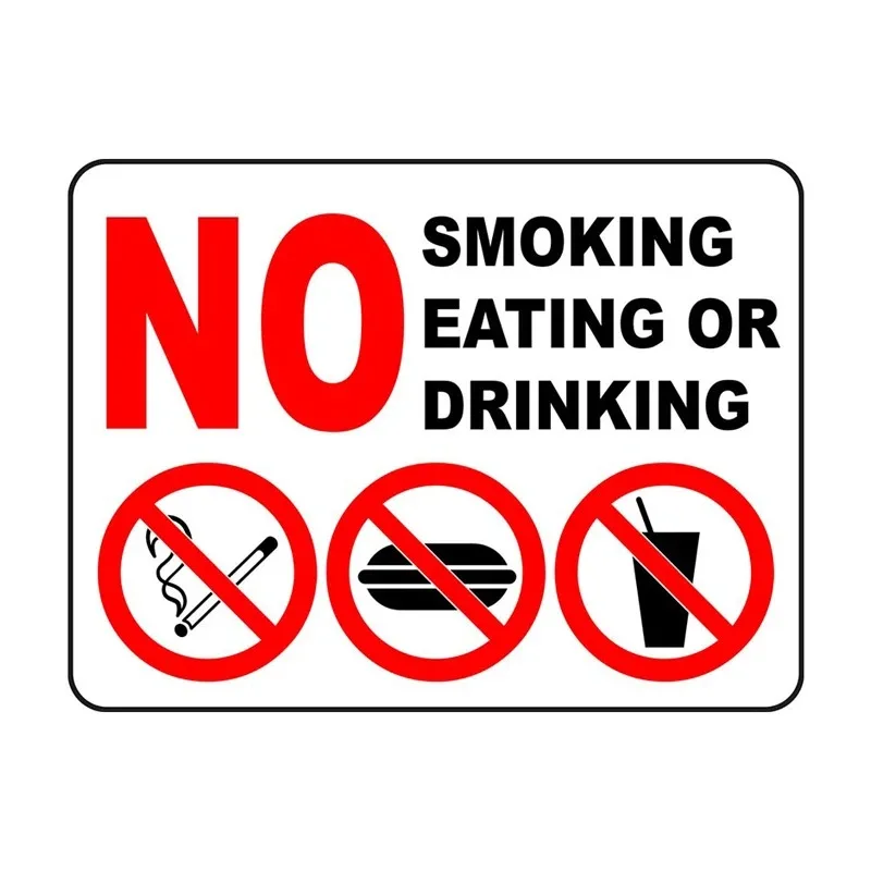

Car decal stickers Prohibition Signs for Smoking Eating and Drinking 15cm PVC KK